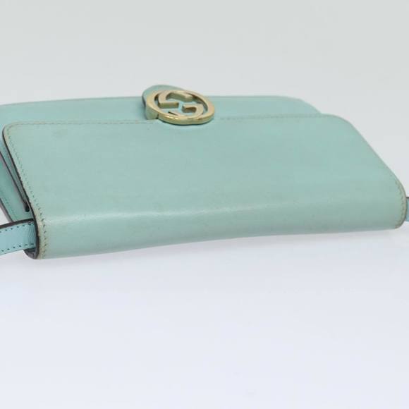 GUCCI Shoulder Wallet Leather Light Blue 369664 Auth mr248 - Picture 6 of 16